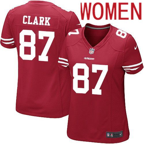 Women San Francisco 49ers #87 Dwight Clark Nike Scarlet Game Player NFL Jersey